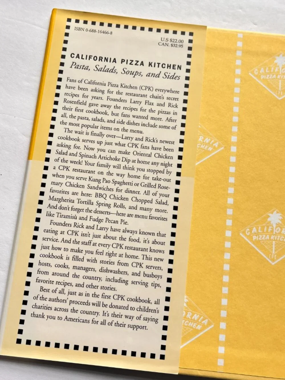 California Pizza Kitchen Cookbook Set of 2 Larry Flax Rick Rosenfield 1st Ed